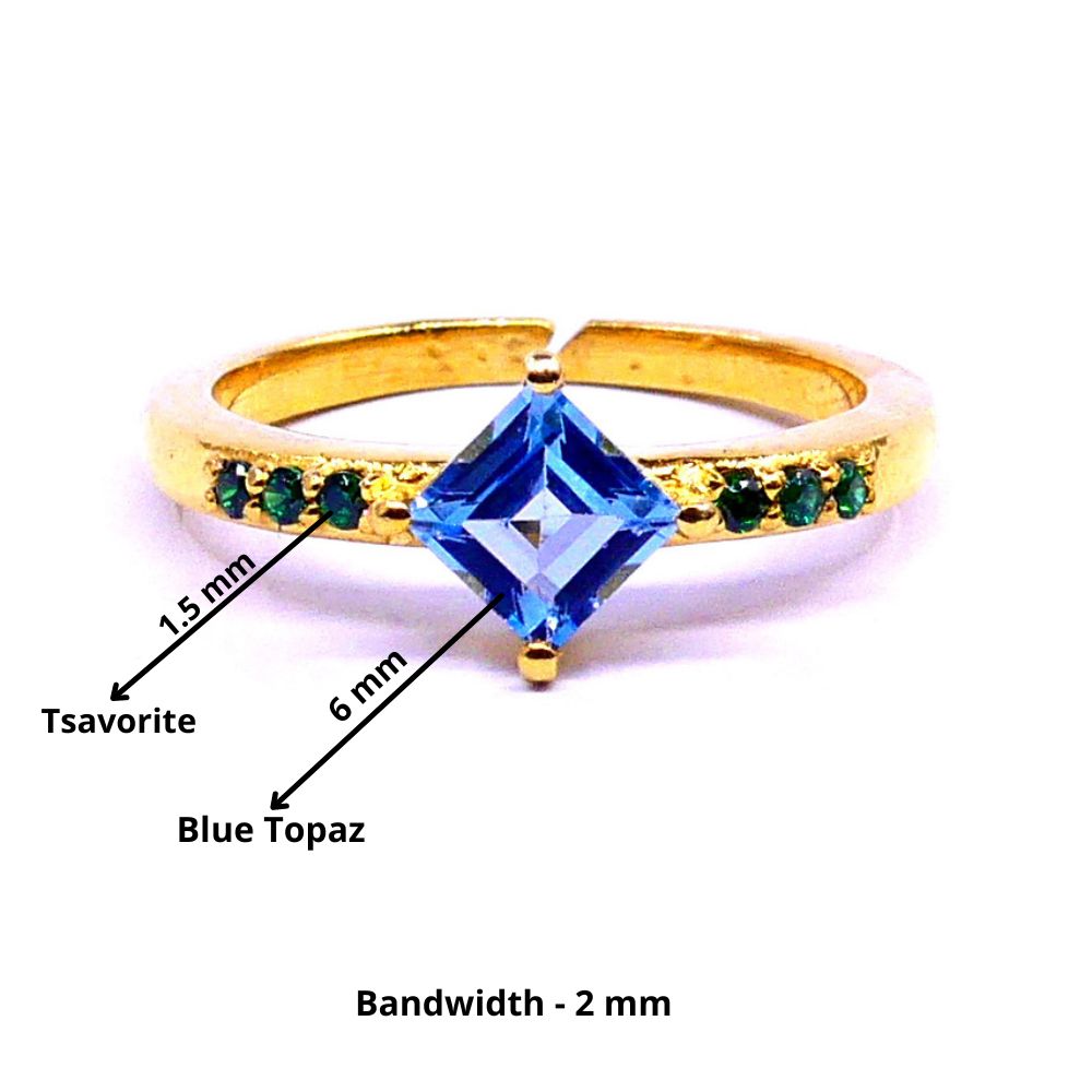 Blue Topaz Tsavorite Ring