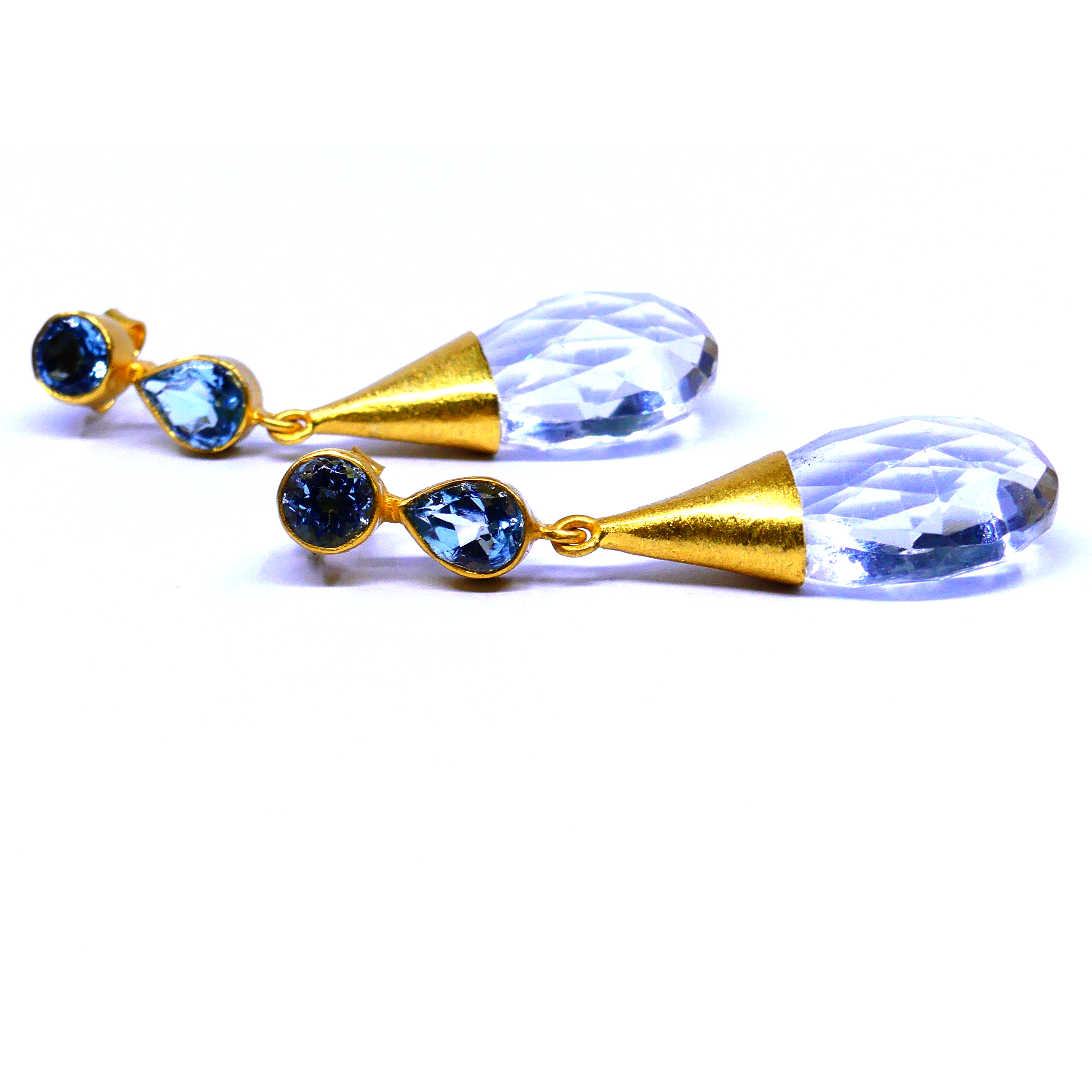 Blue Topaz Crystal Earrings