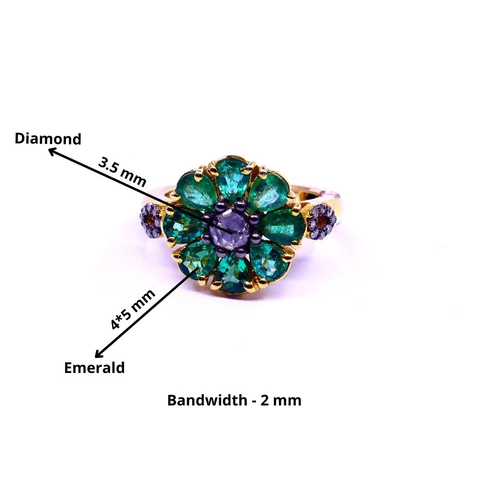 Emerald Diamond Ring-back