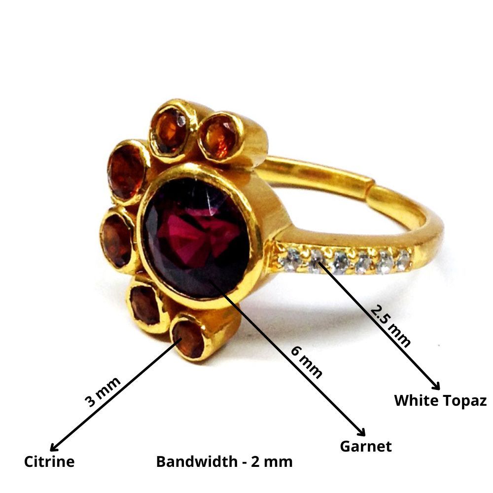 Citrine Garnet Ring