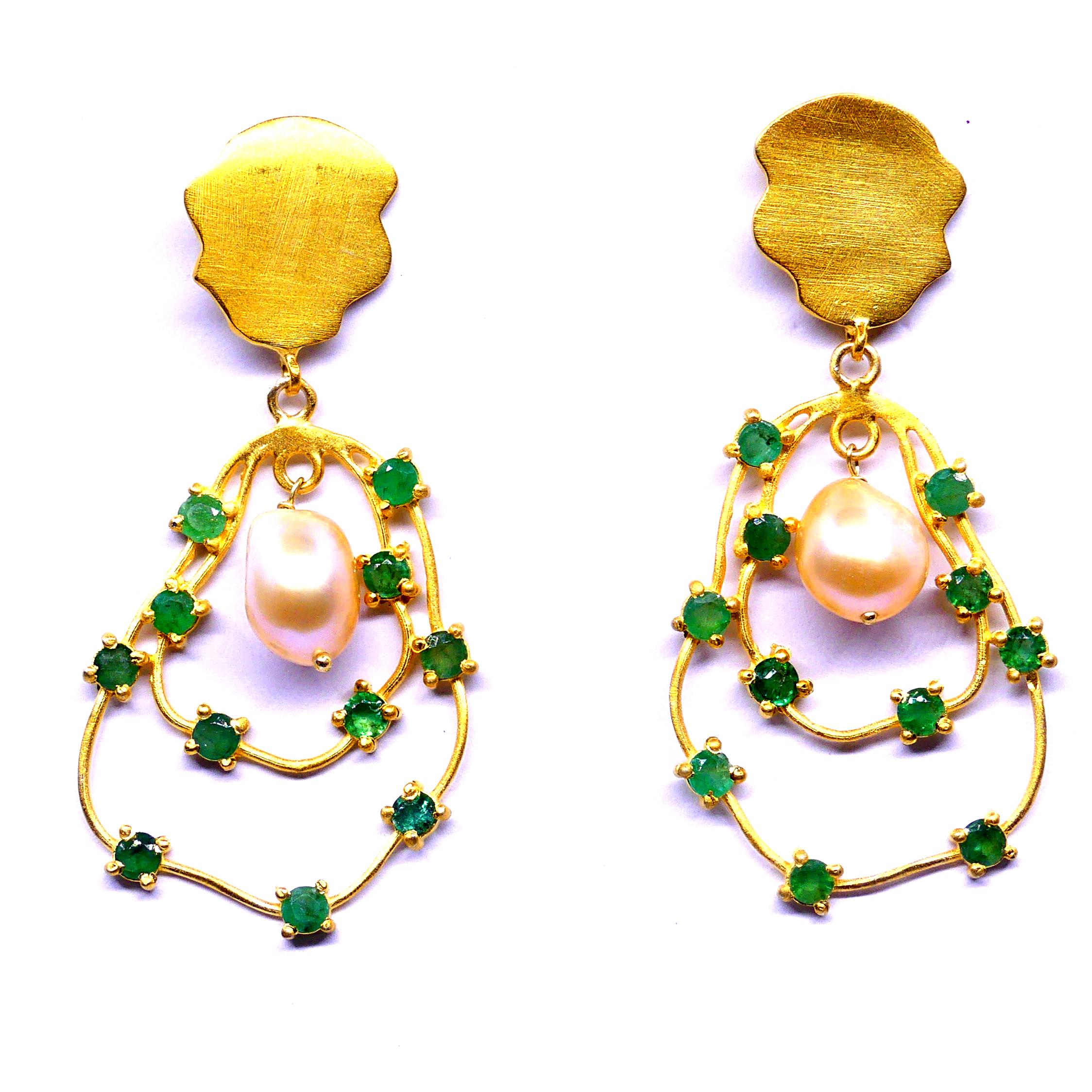 Emerald Pearl Earrings-back