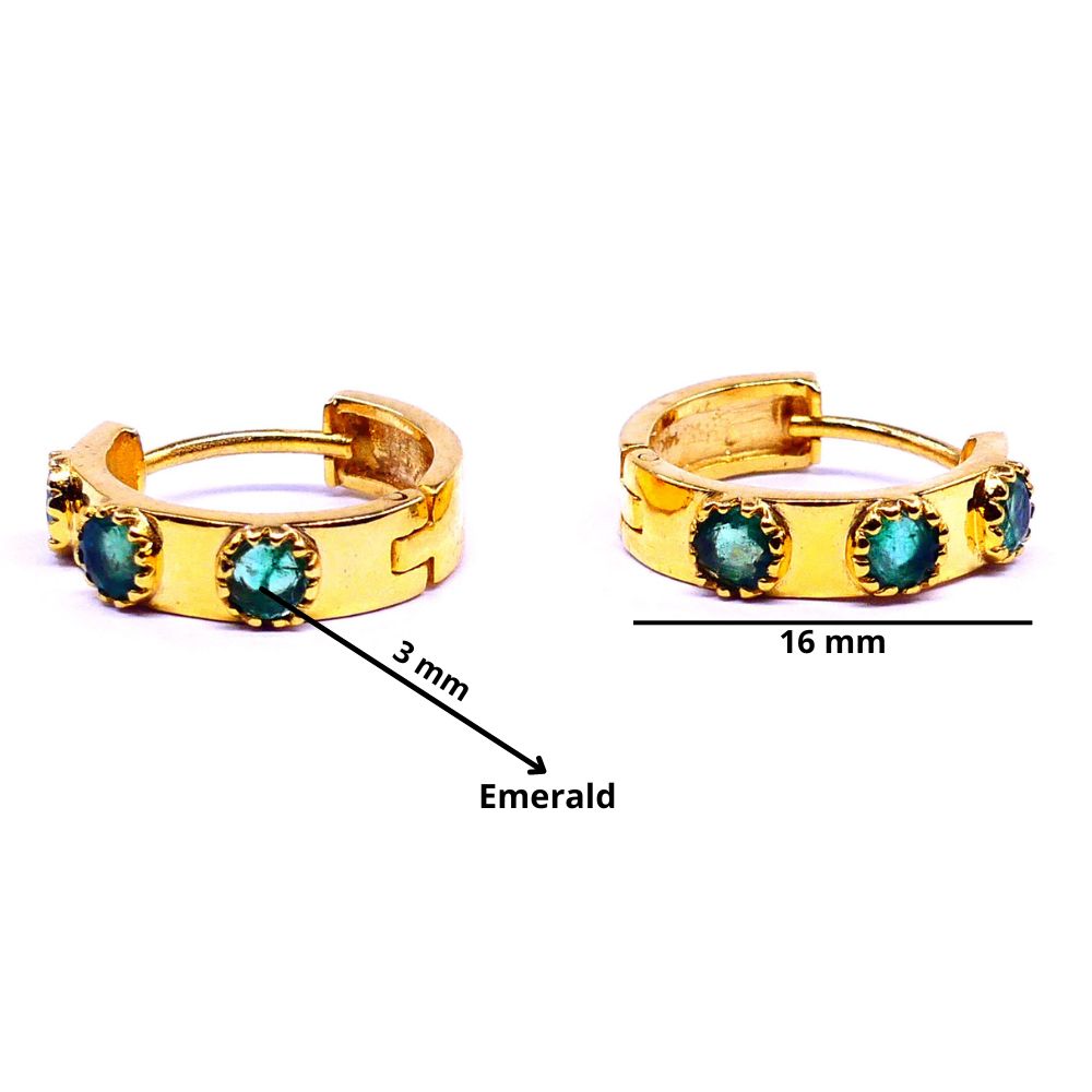 Emerald Huggies Earrings-back