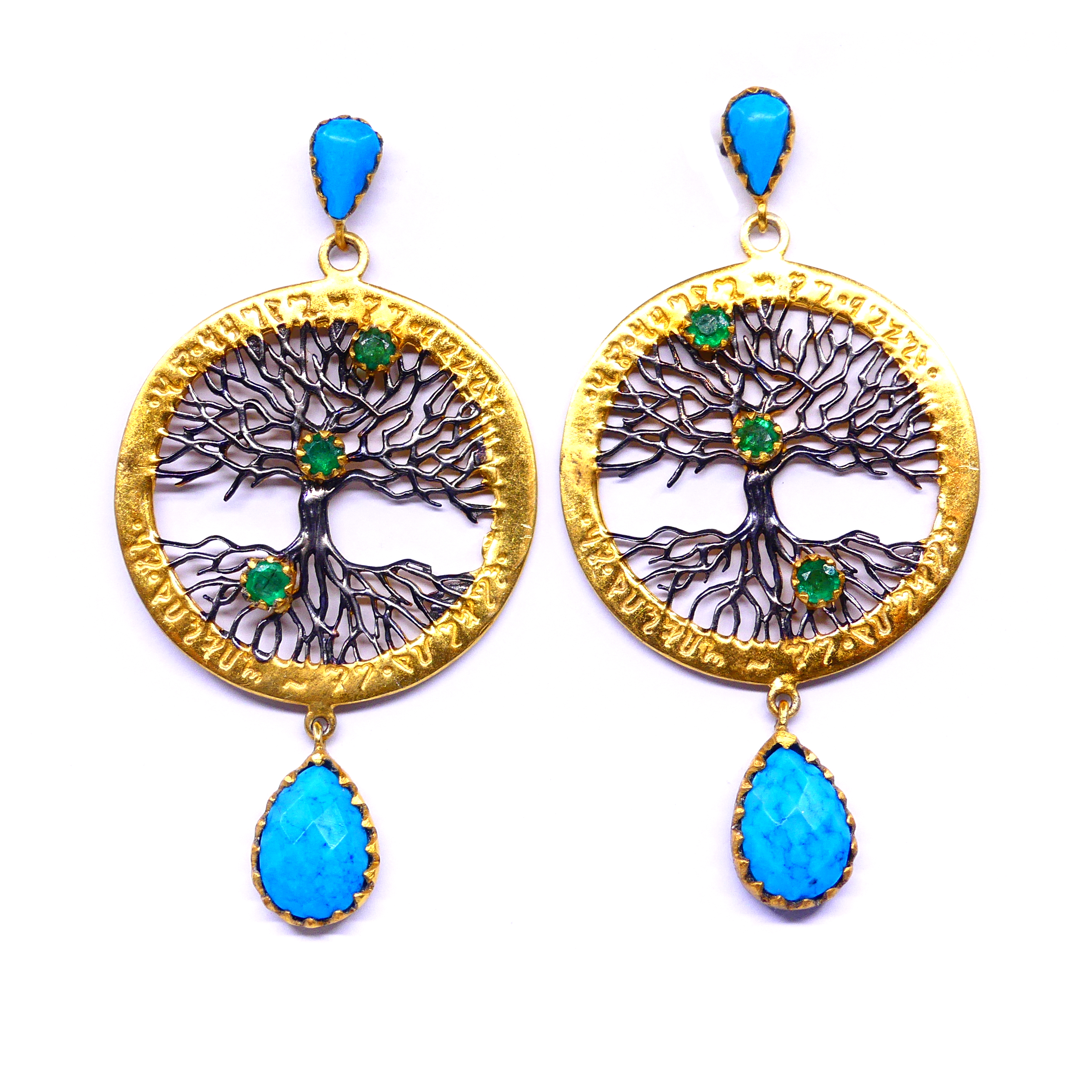 Turquoise Emerald Earrings