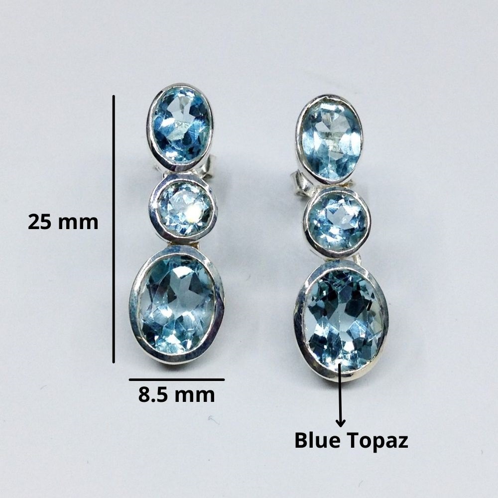Blue Topaz Earrings-back