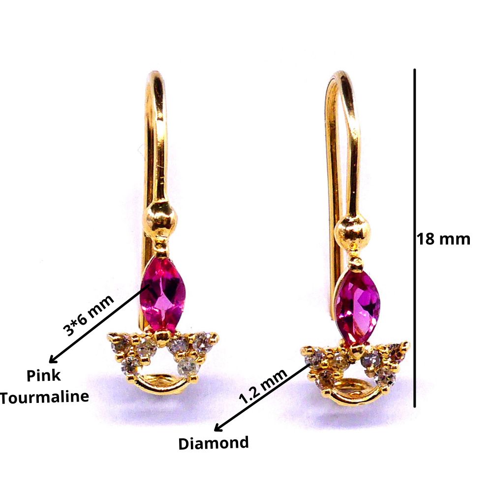 Pink Tourmaline Earrings-back