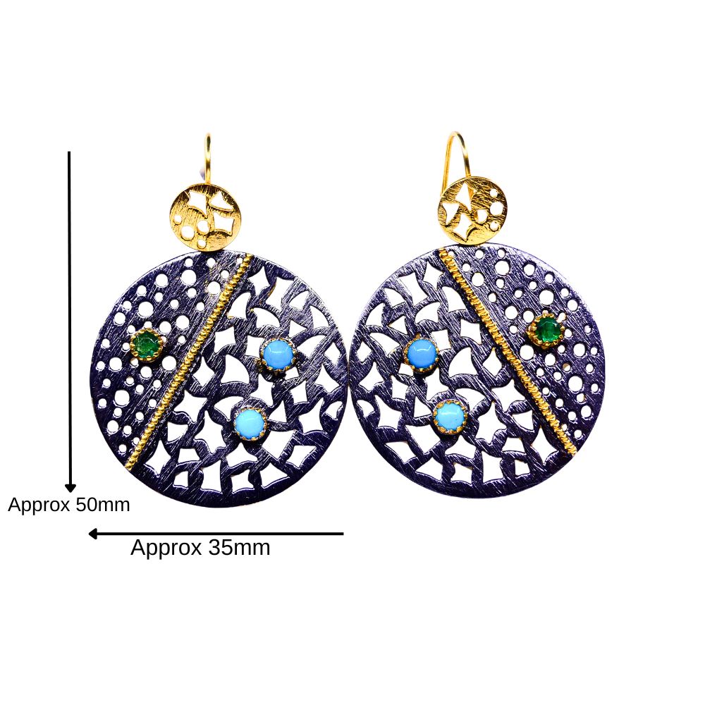 Emerald Turquoise Earrings