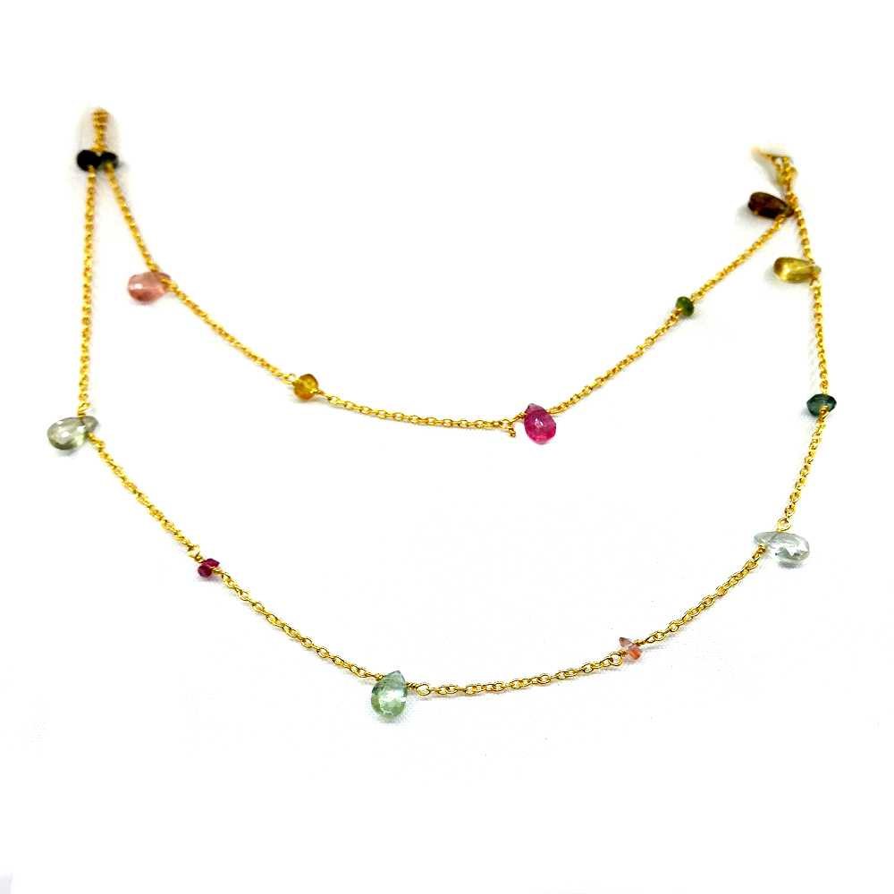 Multi Color Tourmaline Necklace-back