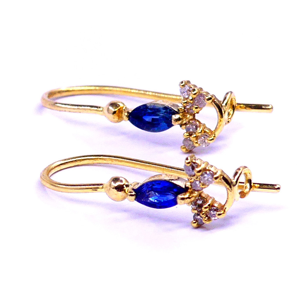 Blue Sapphire Diamond Earrings