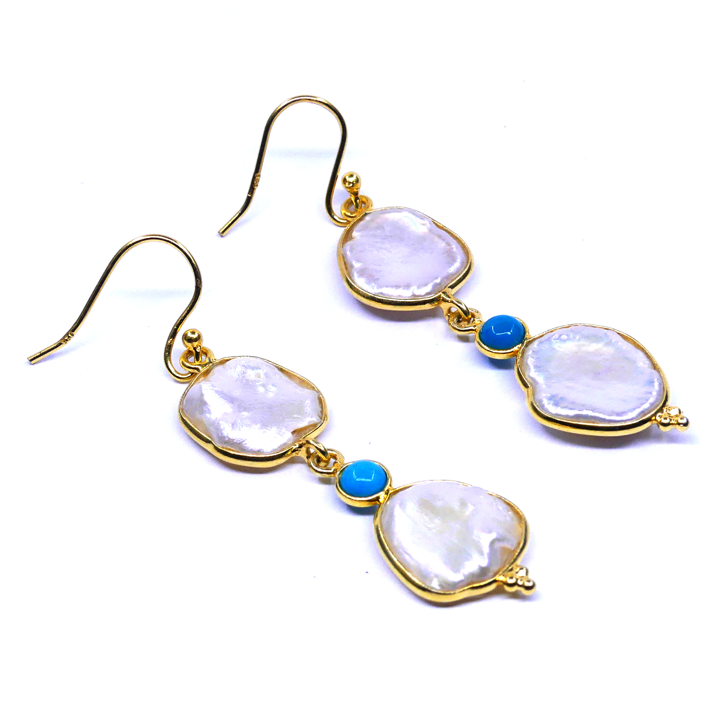 Baroque Pearl Turquoise Earrings