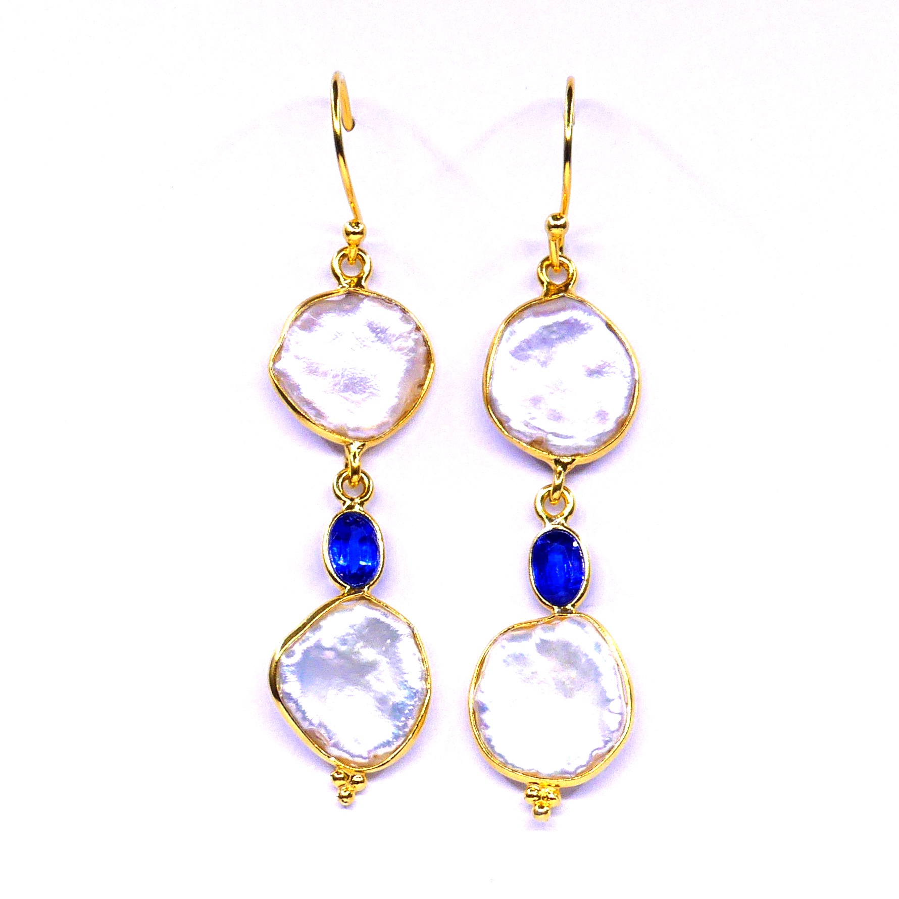 Baroque Pearl Kyanite Earrings