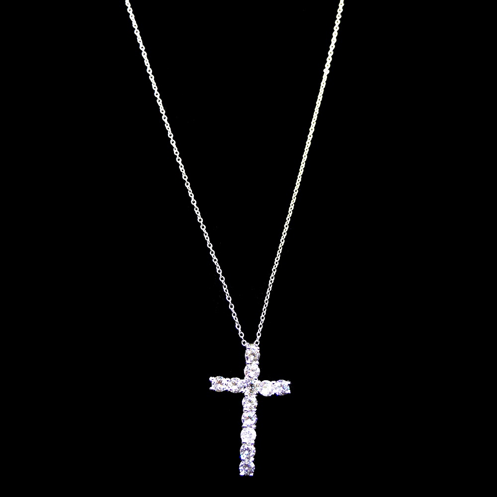 Sterling Silver 925 Silver Plated Cross Pendant Necklace