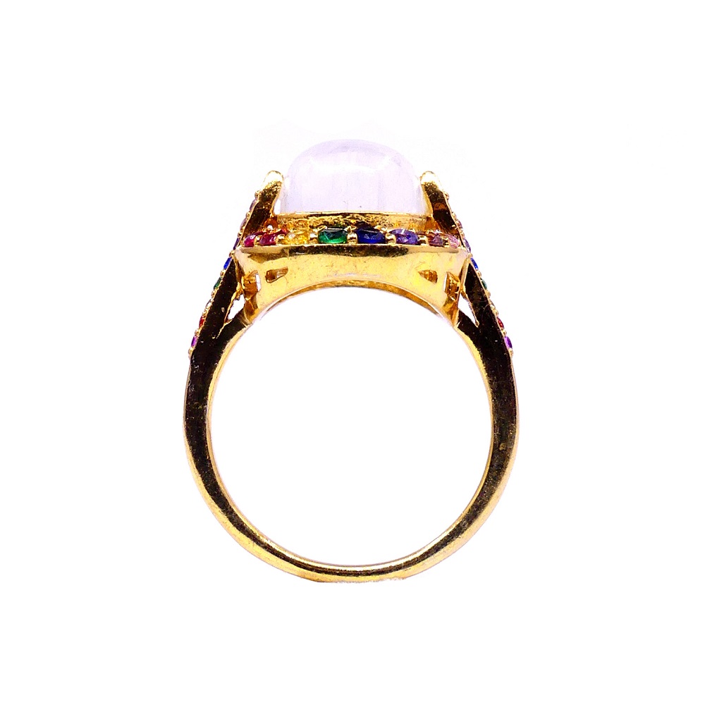 Sterling Silver 925 Gold Plated Handmade Multi-Color Gemstones Rings