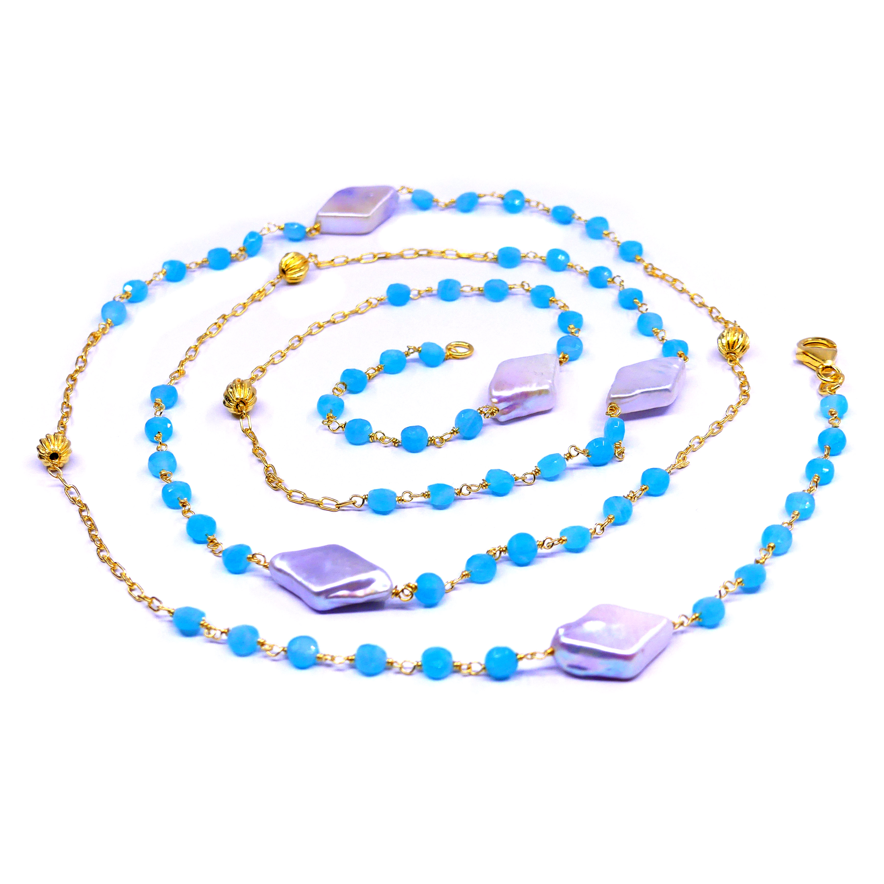 Amazonite Pearl Necklace