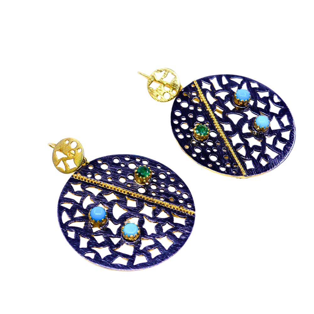 Emerald Turquoise Earrings