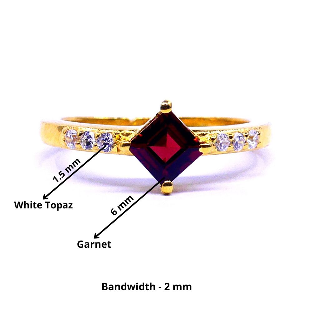Garnet White Topaz Ring