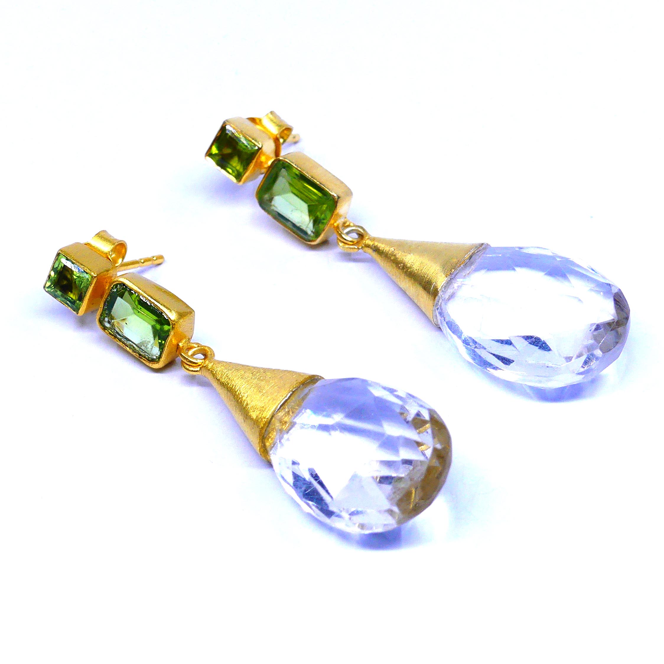 Peridot Crystal Earrings