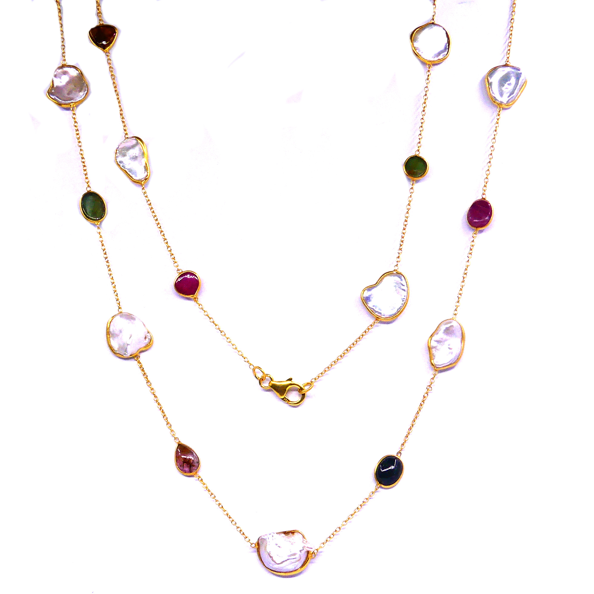 Pearl Multi Color Necklace-back